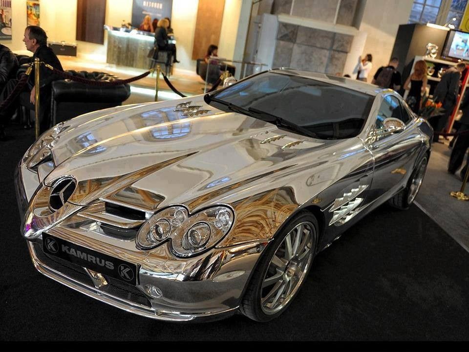 Mercedes od belog zlataVlasnik je Milijarder iz Abu-Dabija, za izradu ovog automobila korisćeno je osamnaestokaratno belo zlato.Ovaj automobil pored toga radi na Biogorivu i ubrzava od 0-100km/h za samo 3 sekunde